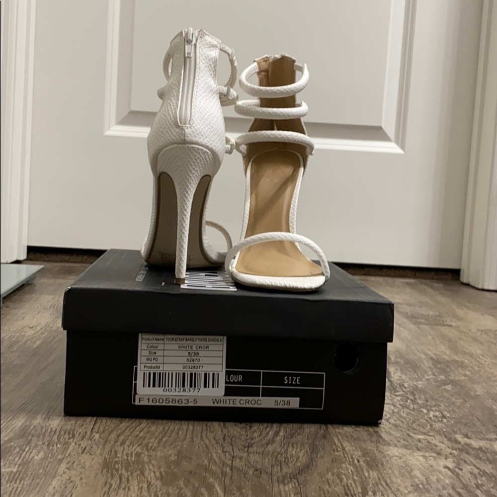 White, strappy heels